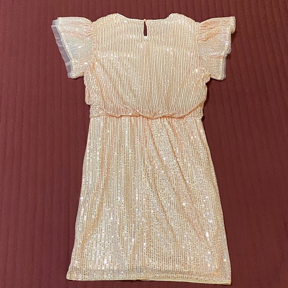 Grace Karin Light Pink Sequin Wrap Cocktail Dress Medium - Picture 5 of 9